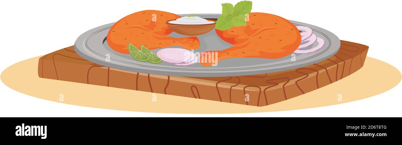 Tandoori chicken cartoon vector illustration Stock Vector Image & Art -  Alamy
