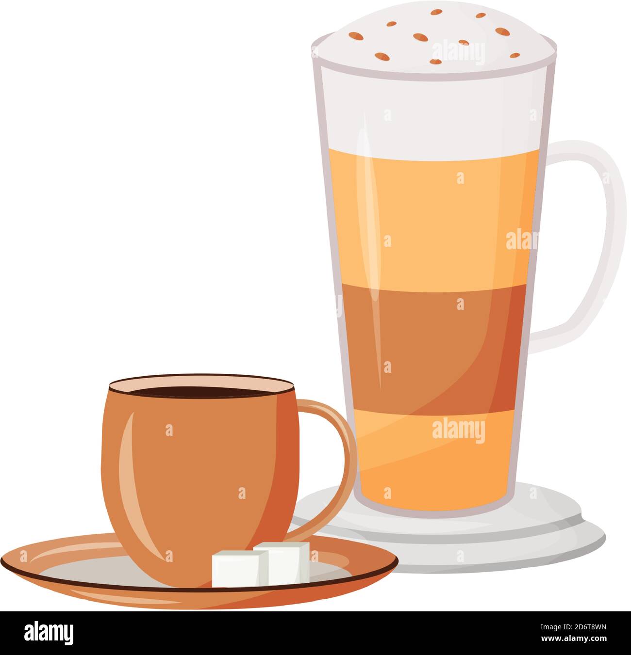 Coffee cartoon vector illustration. Layered caffeine drink Stock Vector