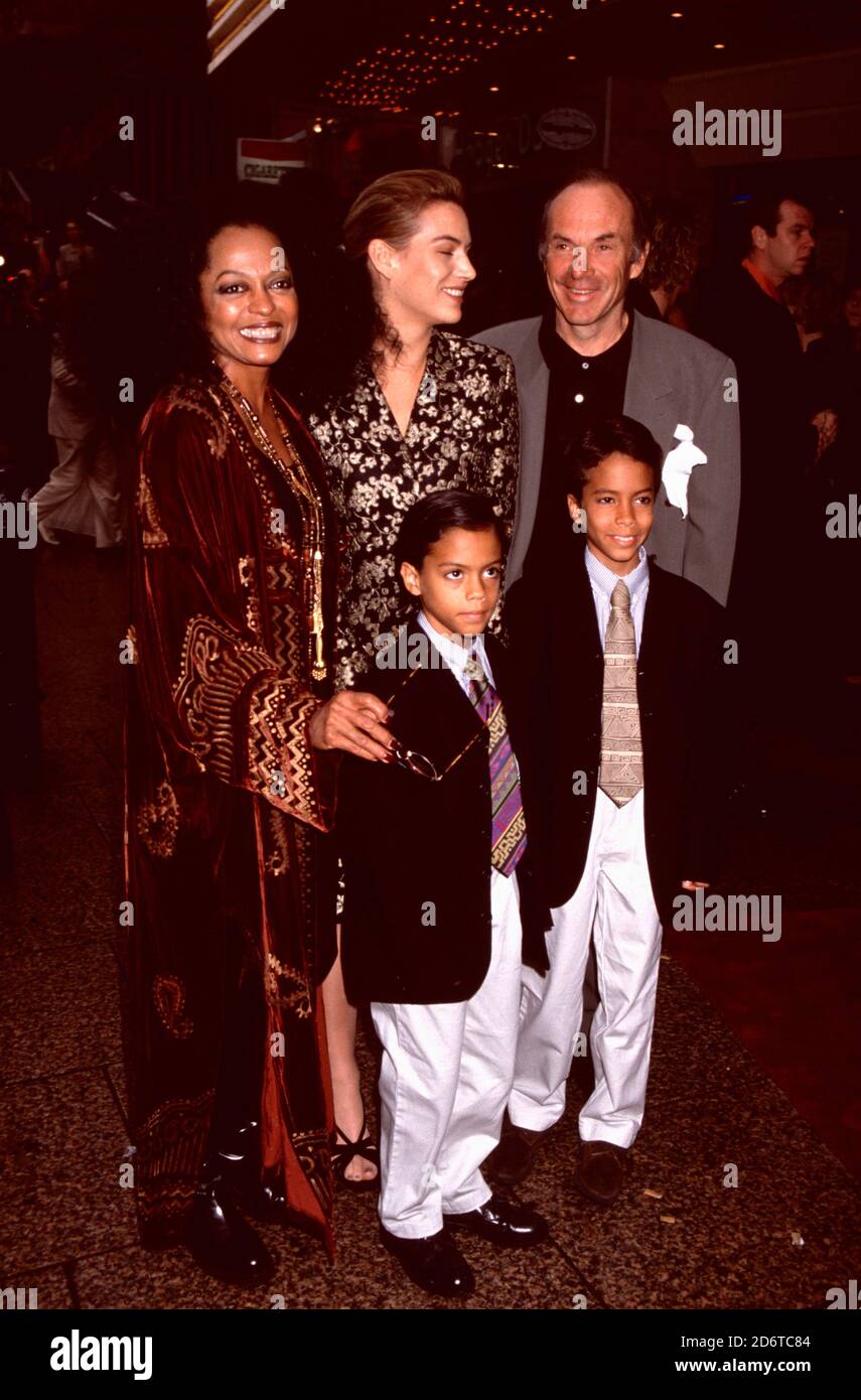 London.UK. Diana Ross, Leona Naess, Arne N¾ss Jr. (Arne Naess Jr.) with