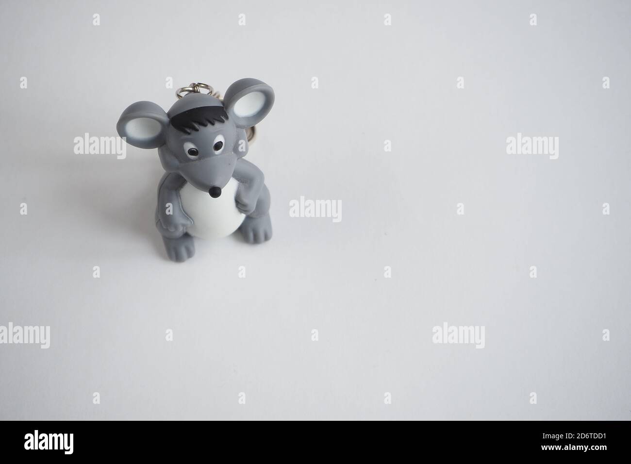 Children's toy mouse on a white background. Symbol of the year. Stock Photo
