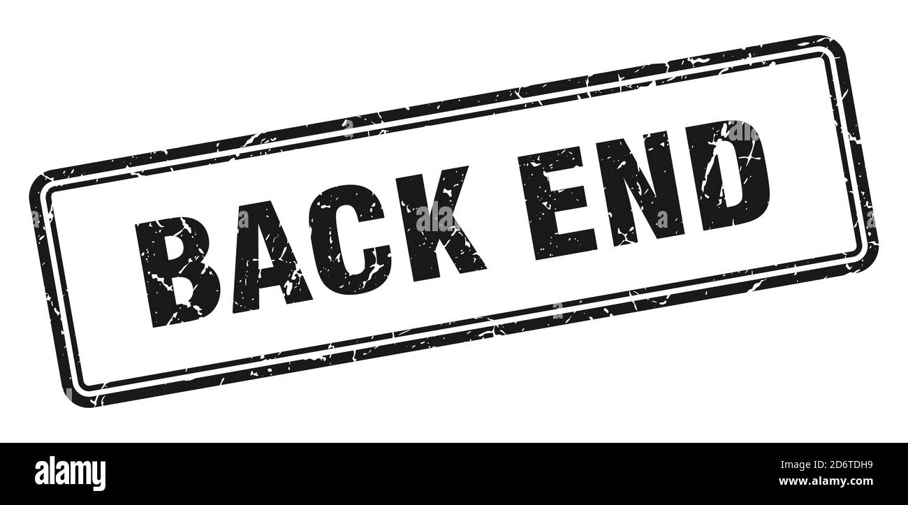 back end stamp. square grunge sign isolated on white background Stock ...