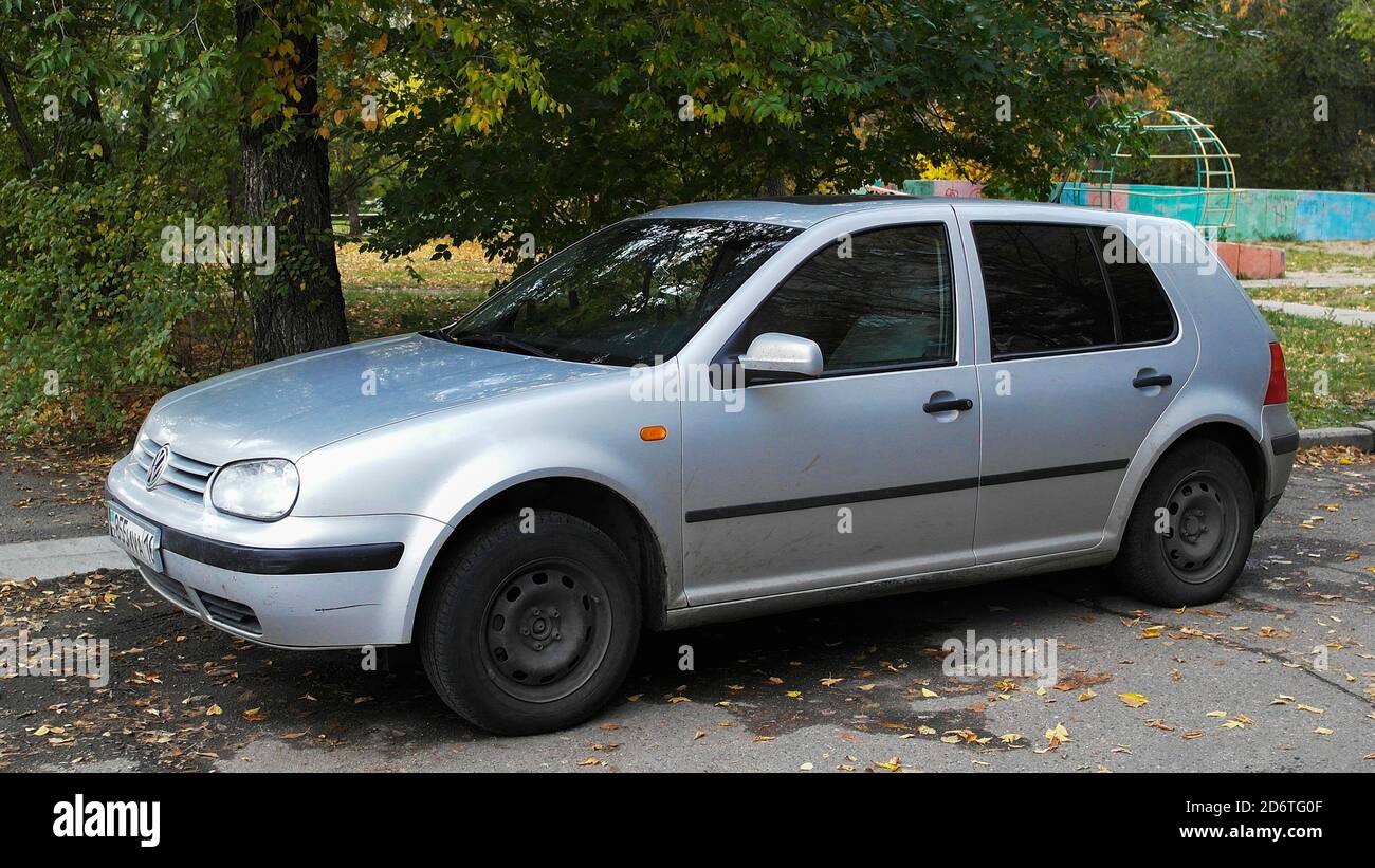 Kazakhstan, Ust-Kamenogorsk - 27 September, 2020. Car Volkswagen Golf IV. German car. Stock Photo