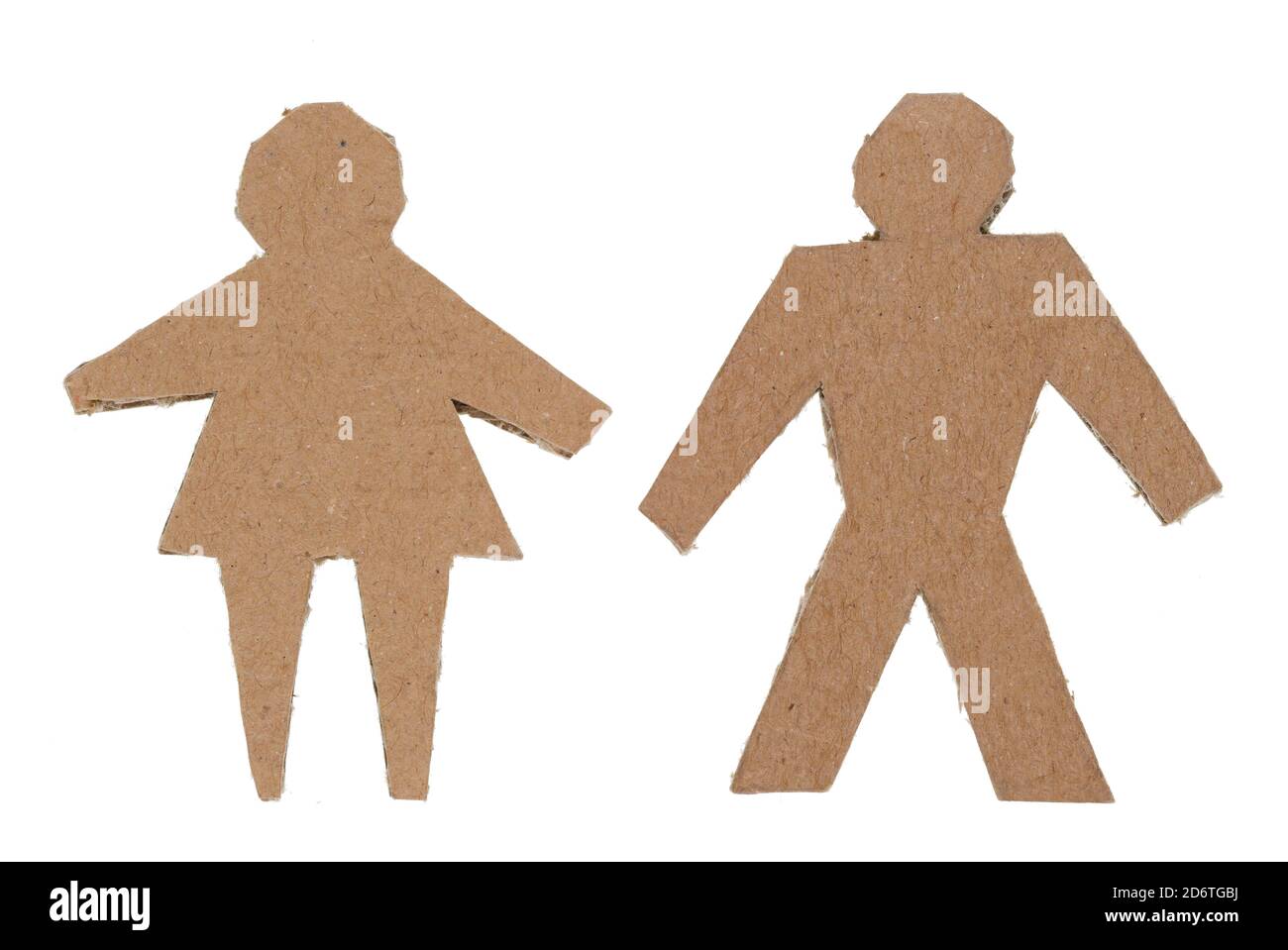 Handmade  family - man and woman  made for cardboard. Isolated macro concept Stock Photo