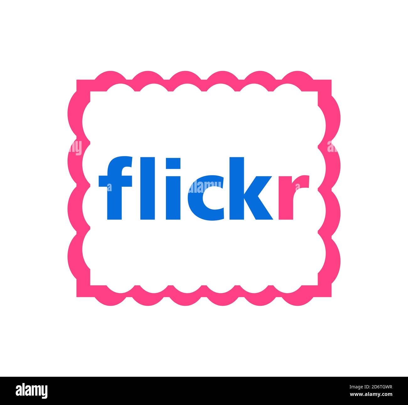 Flickr logo. Flickr is an image hosting video hosting website, photo sharing site for storing user . Kharkiv, Ukraine - June , 2020 Stock Photo