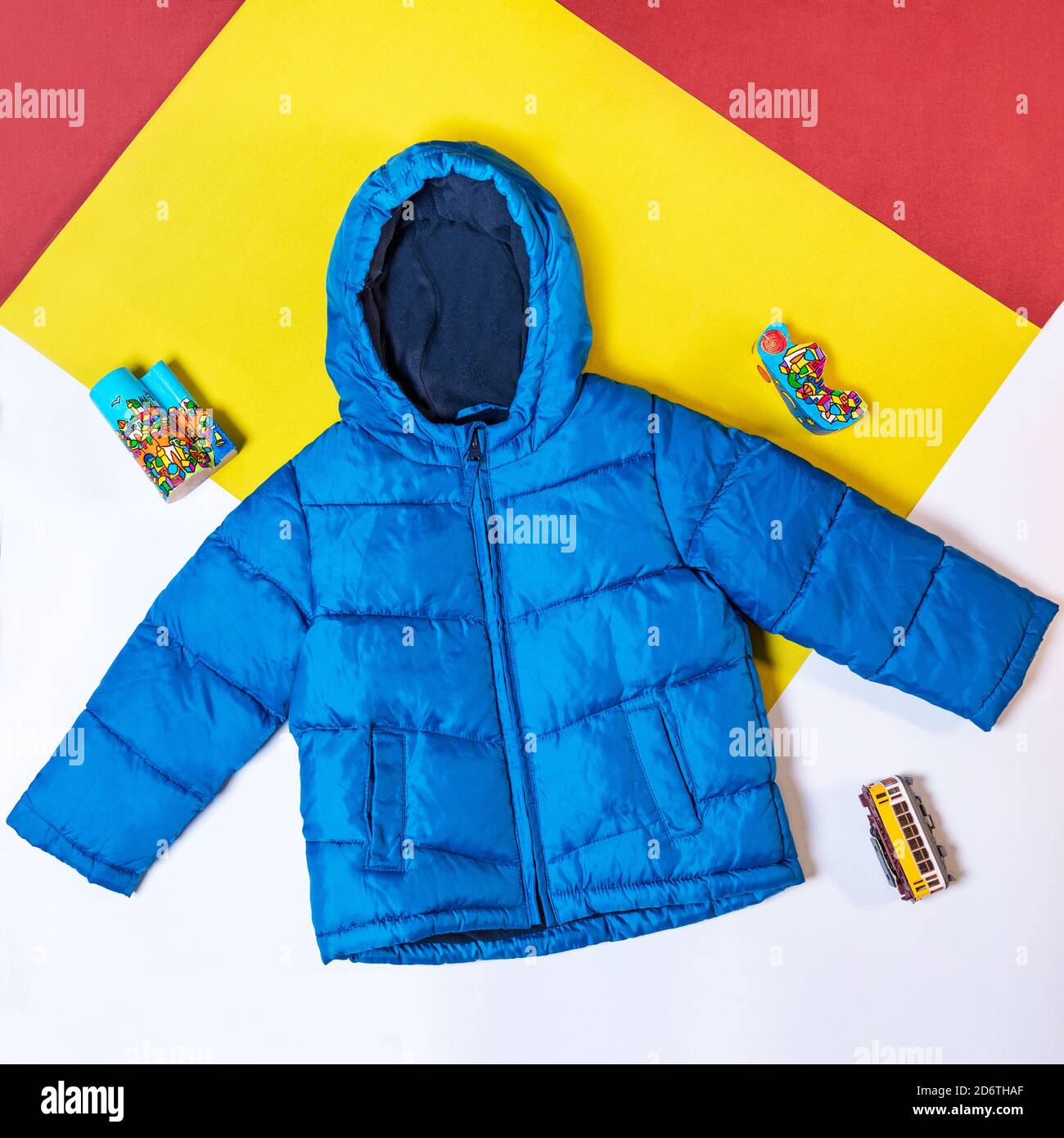 Download Blue Hood Jacket Mock Up Isolated Top View Stock Photo Alamy