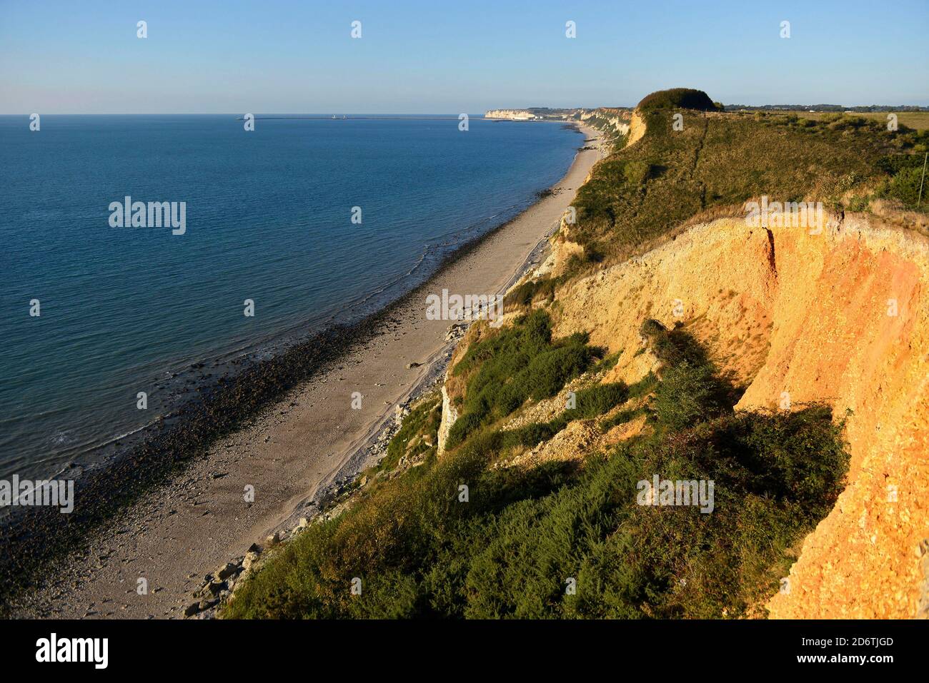 Cliffs of Octeville-sur-Mer along the 'Cote d'Albâtre' coastal area (Norman coast) Stock Photo