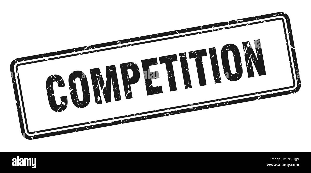 competition stamp. square grunge sign isolated on white background ...