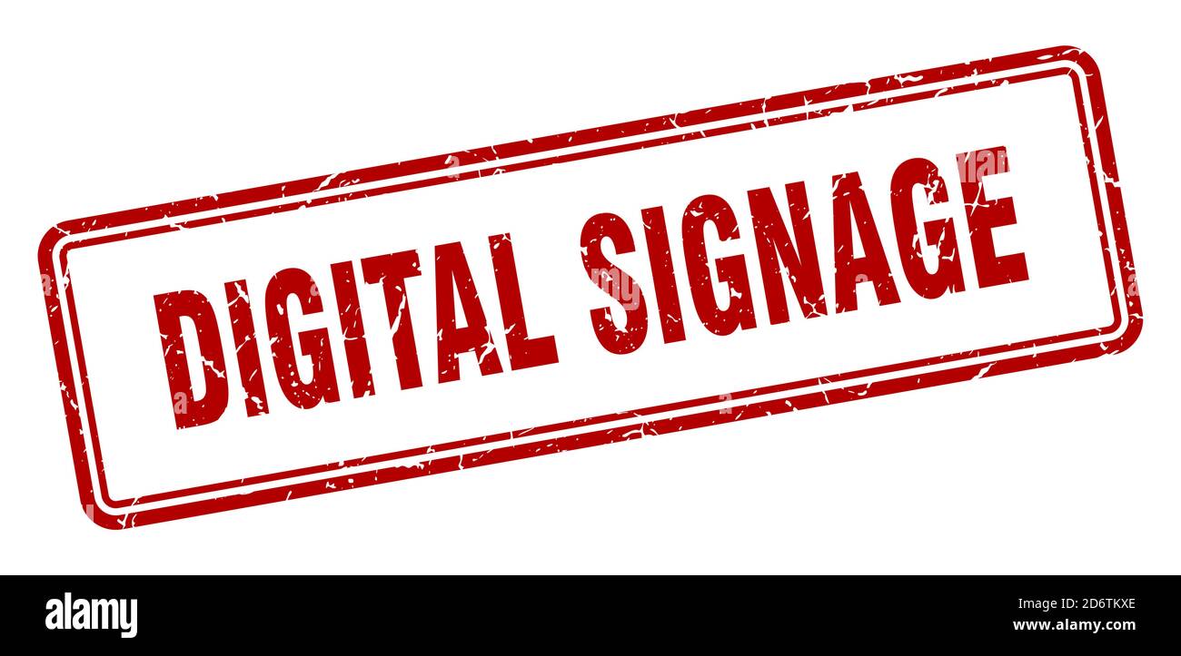 digital signage stamp. square grunge sign isolated on white background ...