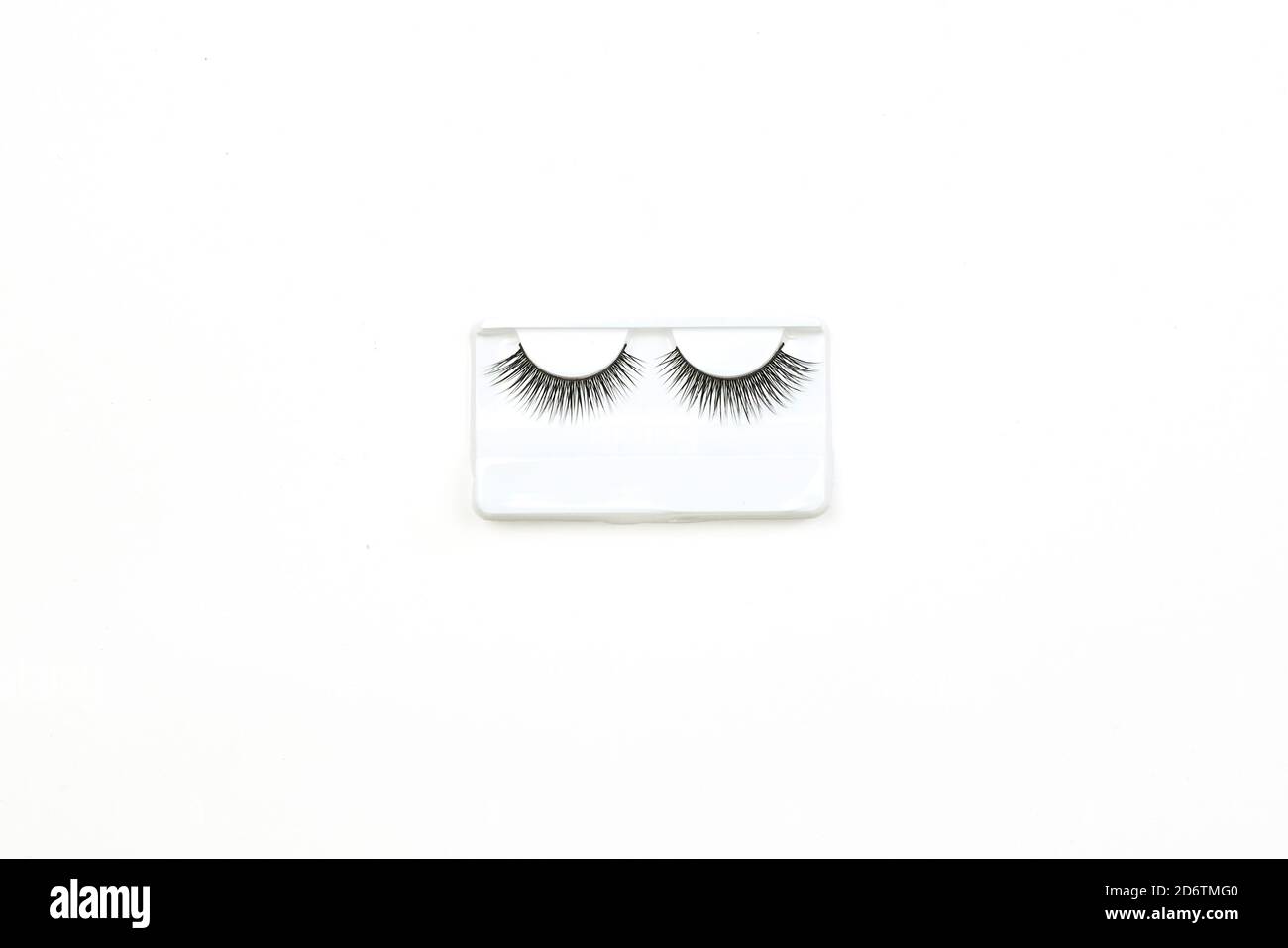 Pair of false eyelashes. Artificial Eyelashes on white background Stock