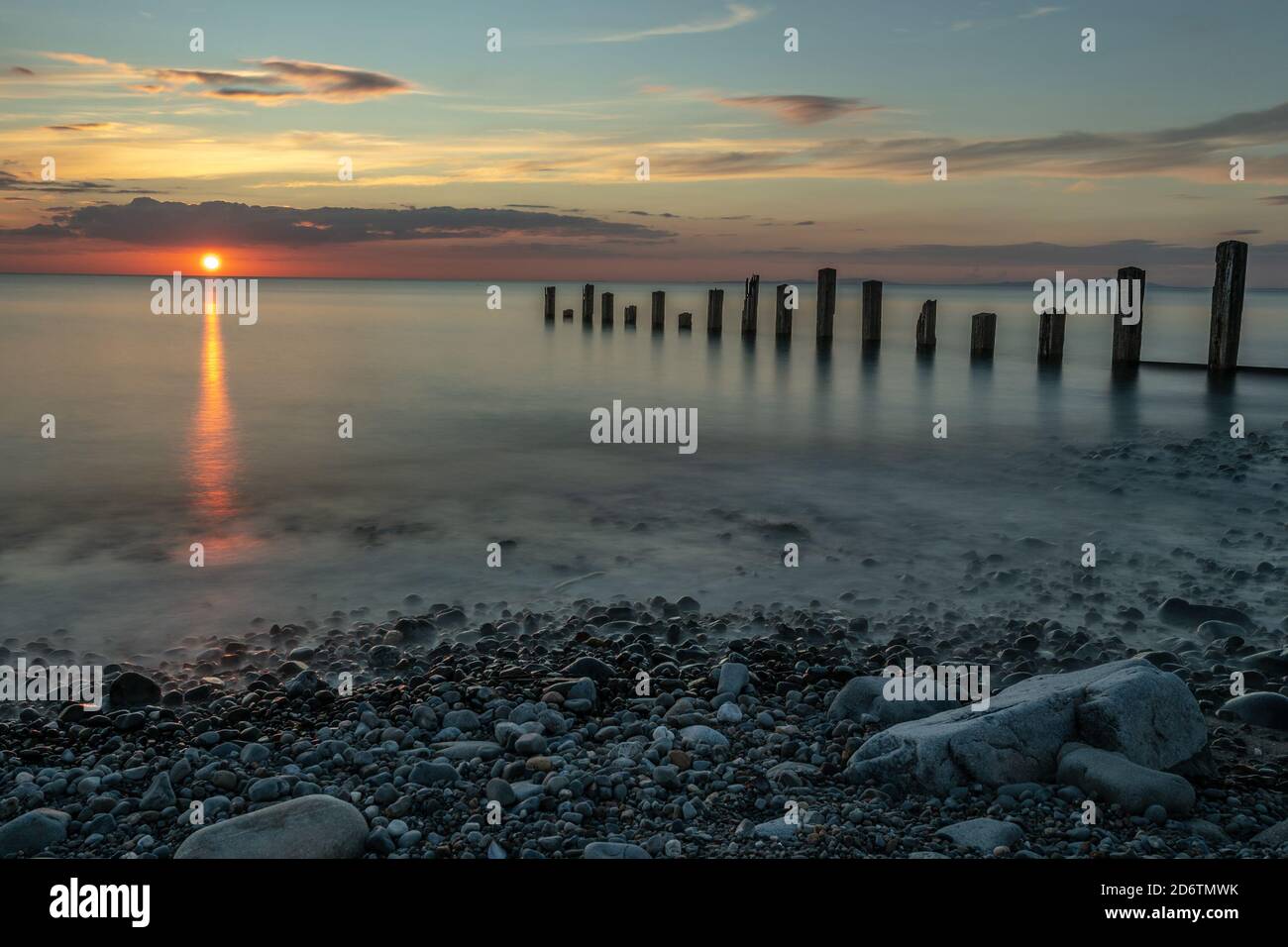 Barmouth Beach Sunset Stock Photo