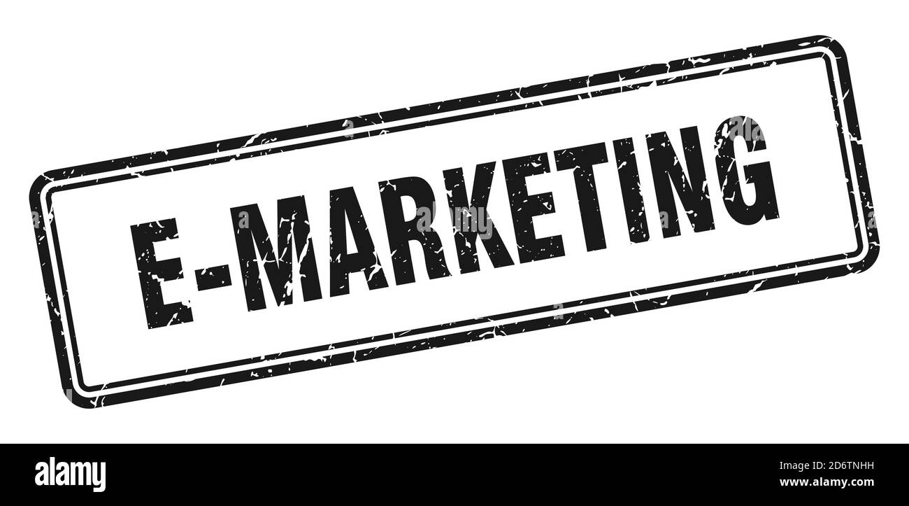 e-marketing stamp. square grunge sign isolated on white background ...
