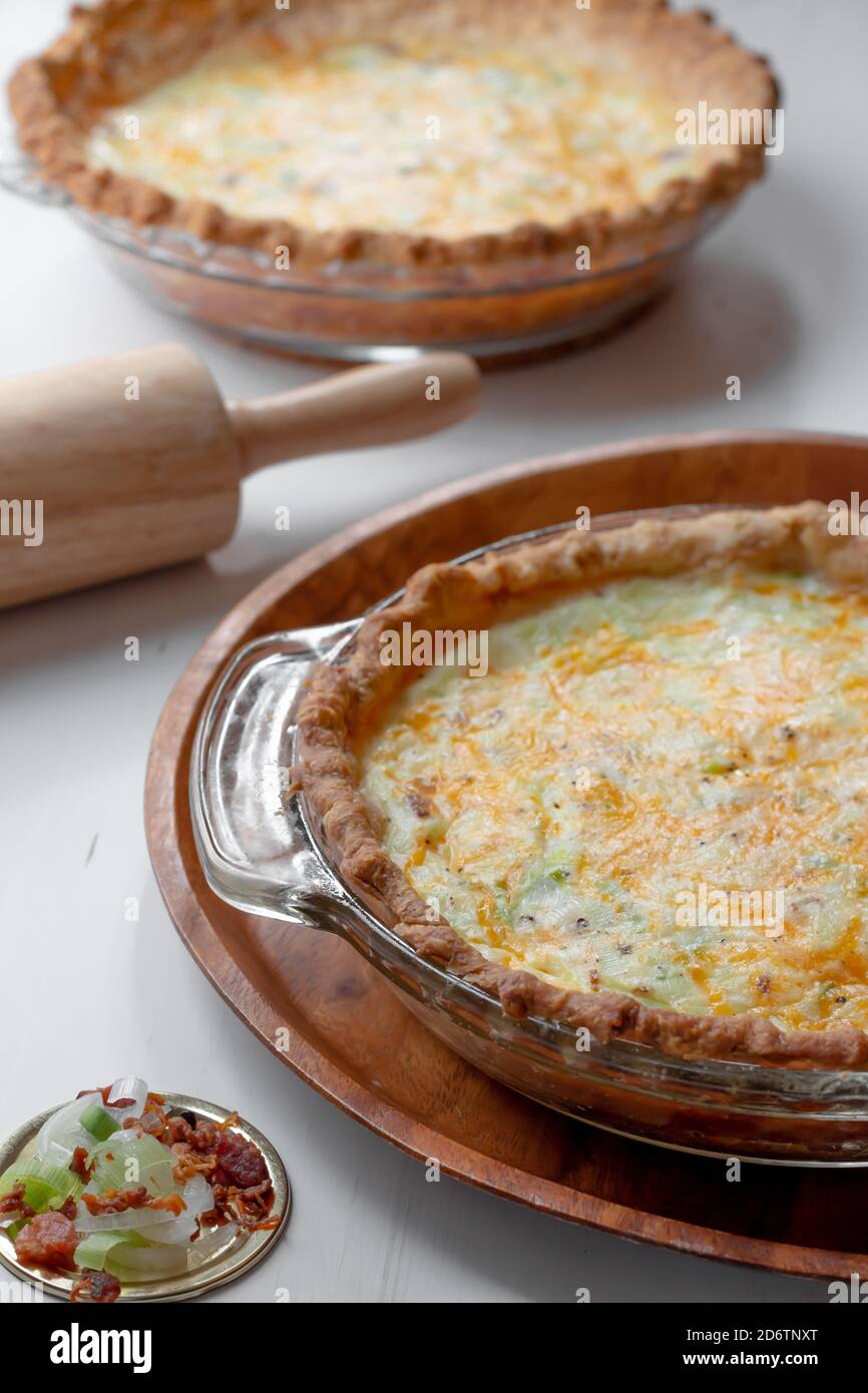 Home baked quiche, brunch food, breakfast food, lunch food Stock Photo