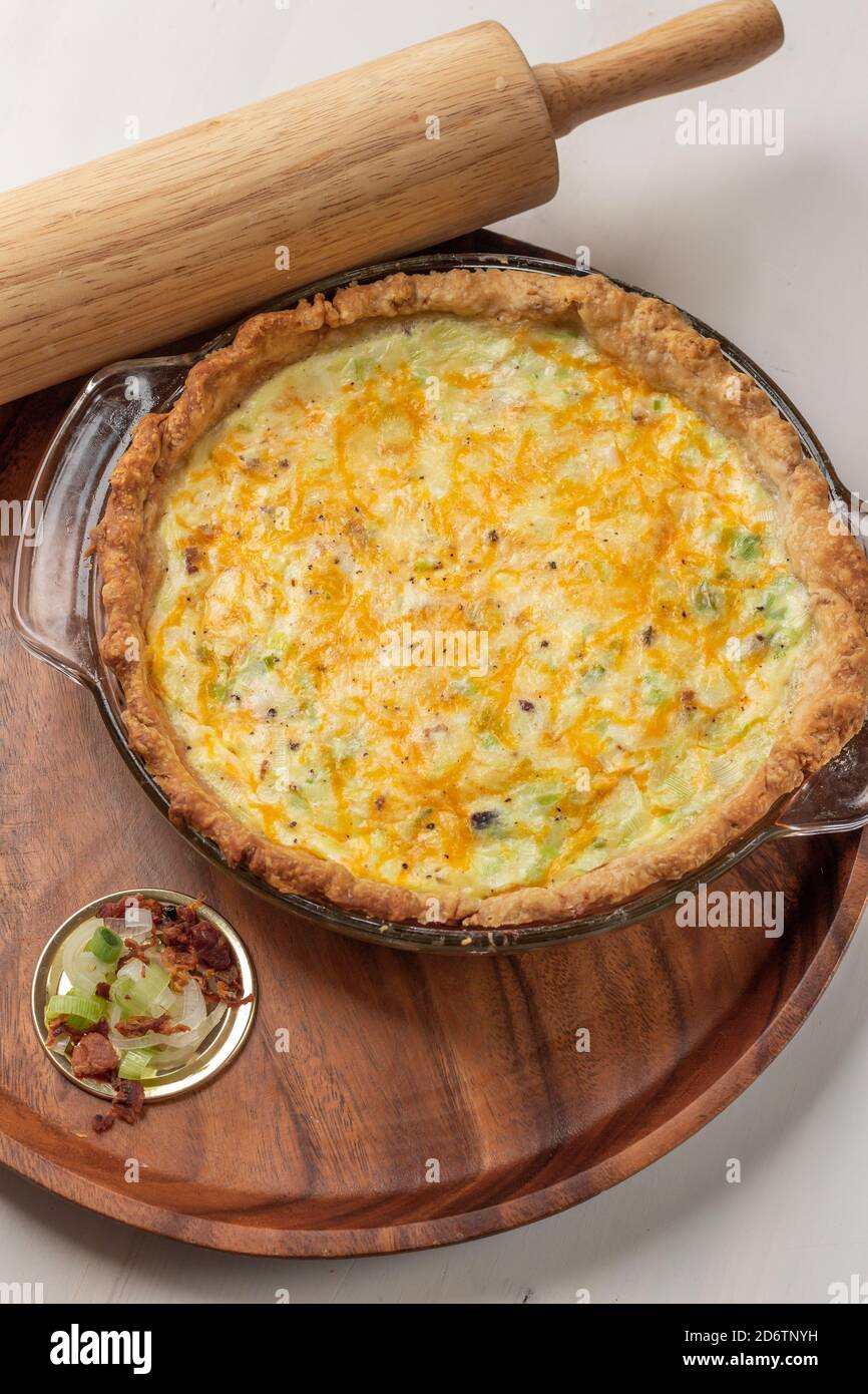 Home baked quiche, brunch food, breakfast food, lunch food Stock Photo