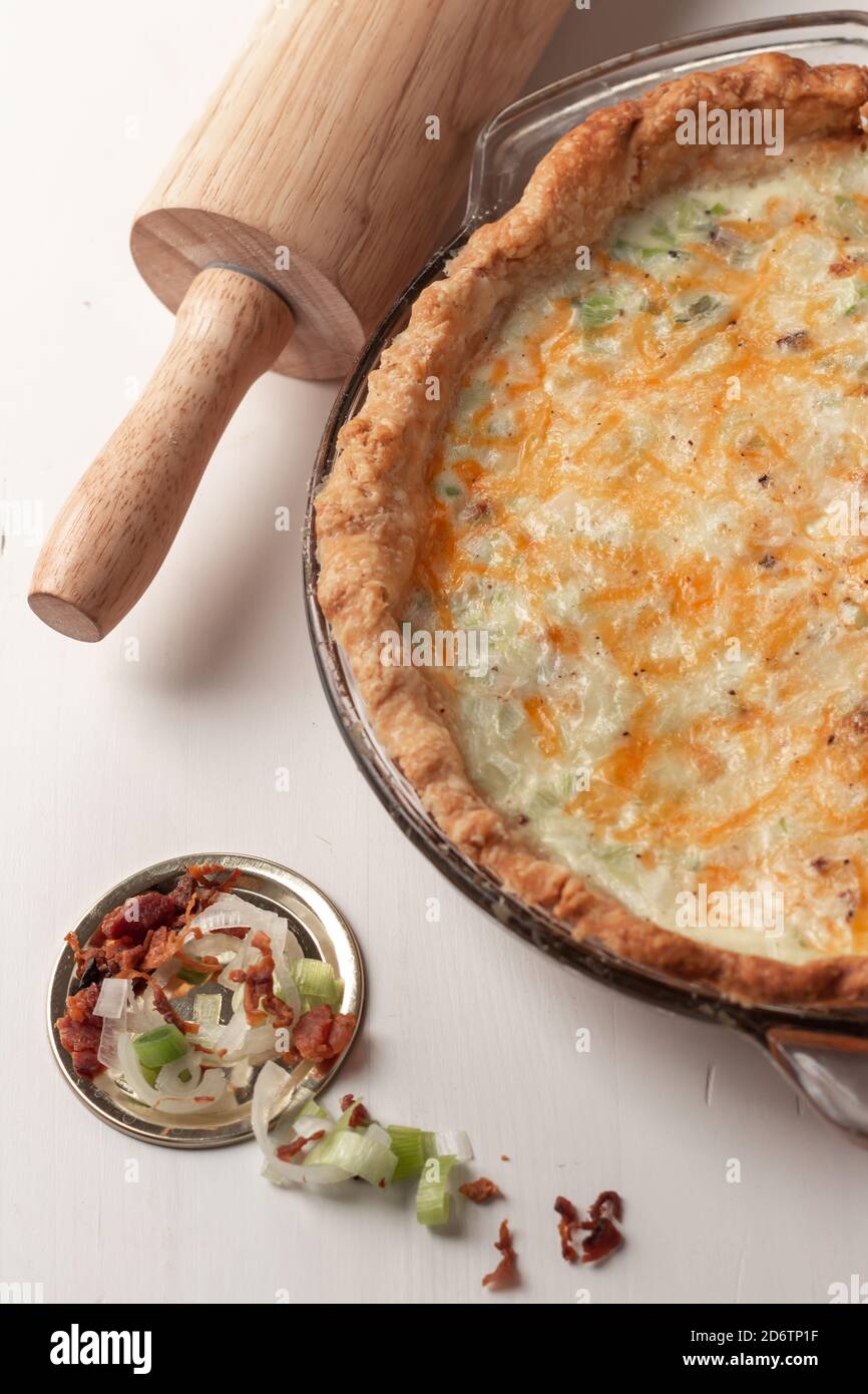 Home baked quiche, brunch food, breakfast food, lunch food Stock Photo