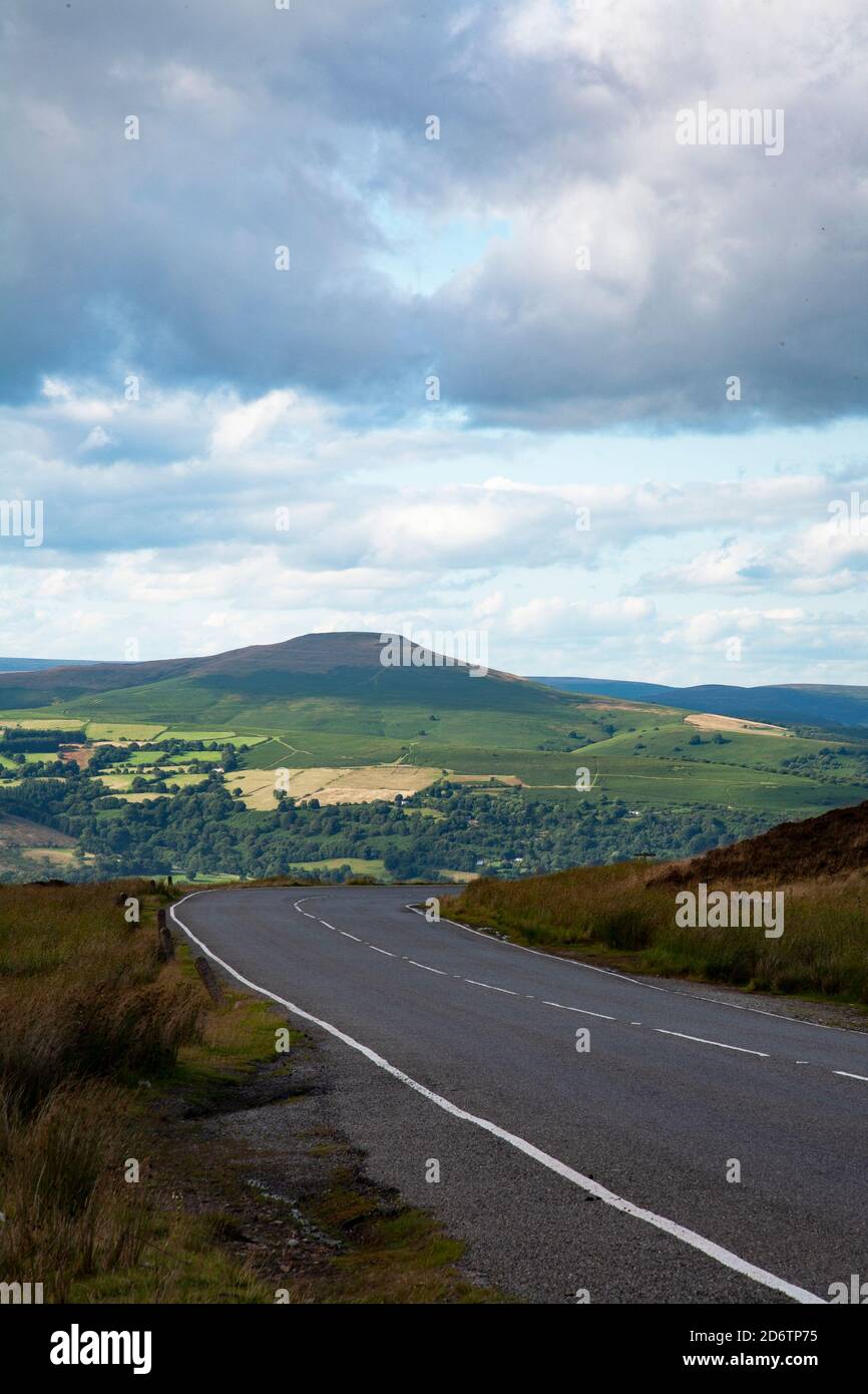 A road in Wales with no traffic Stock Photo