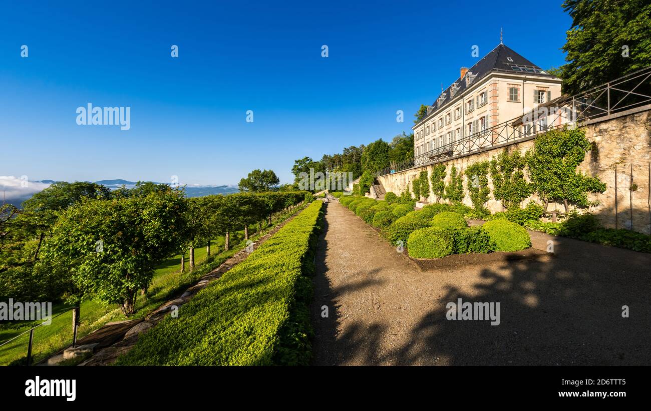 Botanical Conservatory of Gap-Charance and the gardens of the Charance Domain (designated a Remarkable Garden of France) in Gap. Alps Stock Photo