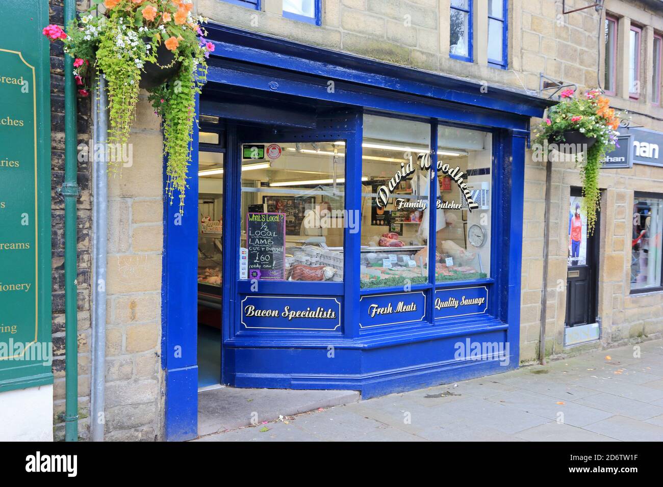 Traditional Butcher's shop, Hebden Bridge Stock Photo Alamy