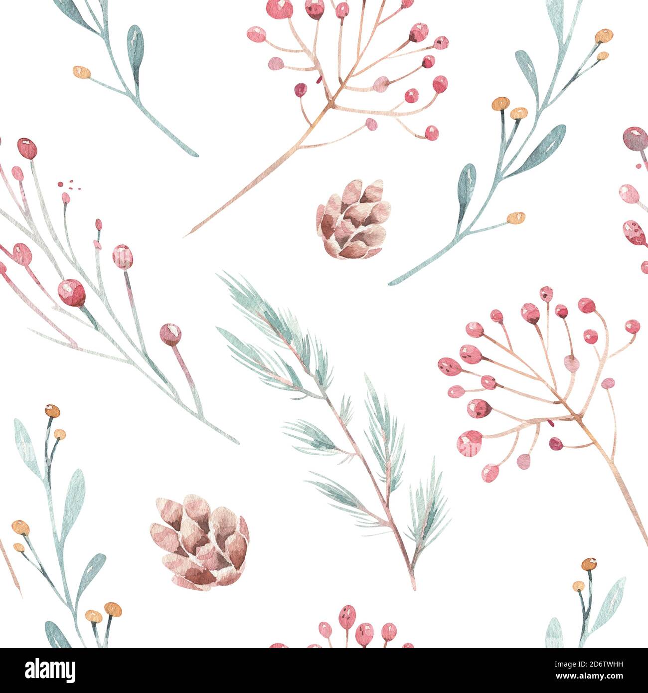 Cute Watercolor Seamless Flower Pattern Big Set Of Watercolor Floral Elements Can Be Used For Cards Invitations Save The Date Cards And Many More Stock Photo Alamy