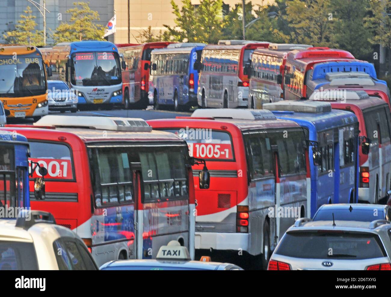 rush hour, traffic jam in Seoul city, South Korea Stock Photo