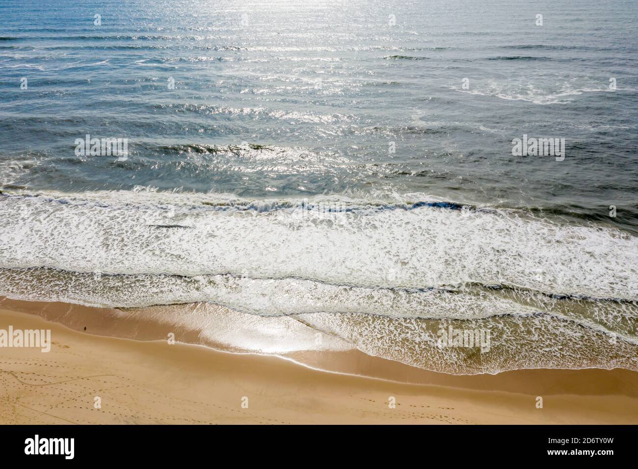 Aerial image of Amagansett and the ocean beach Stock Photo