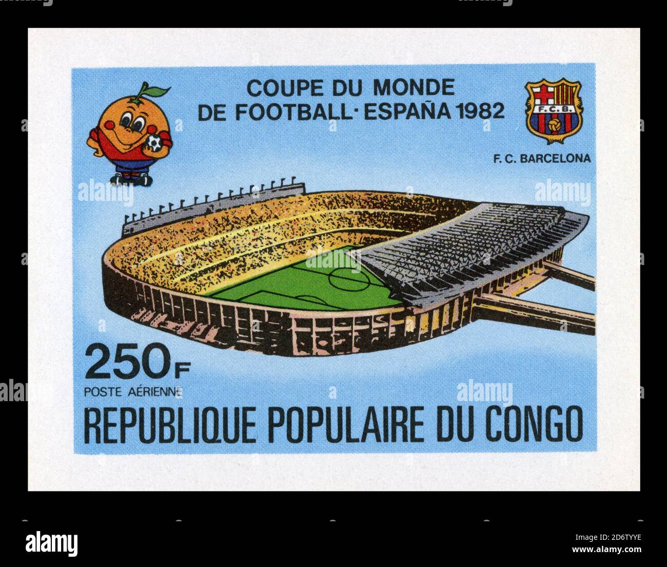 Espana 1982. Стадион на марке. World Cup 1982 билет.