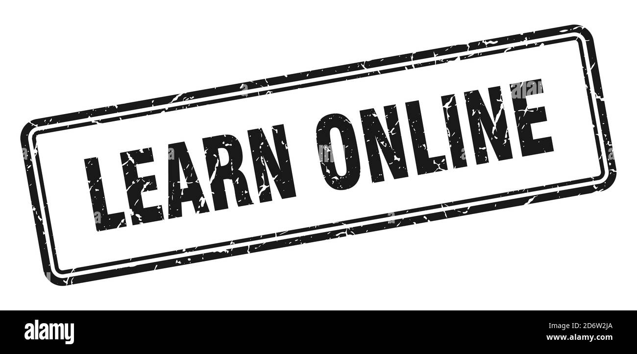 learn online stamp. square grunge sign isolated on white background ...