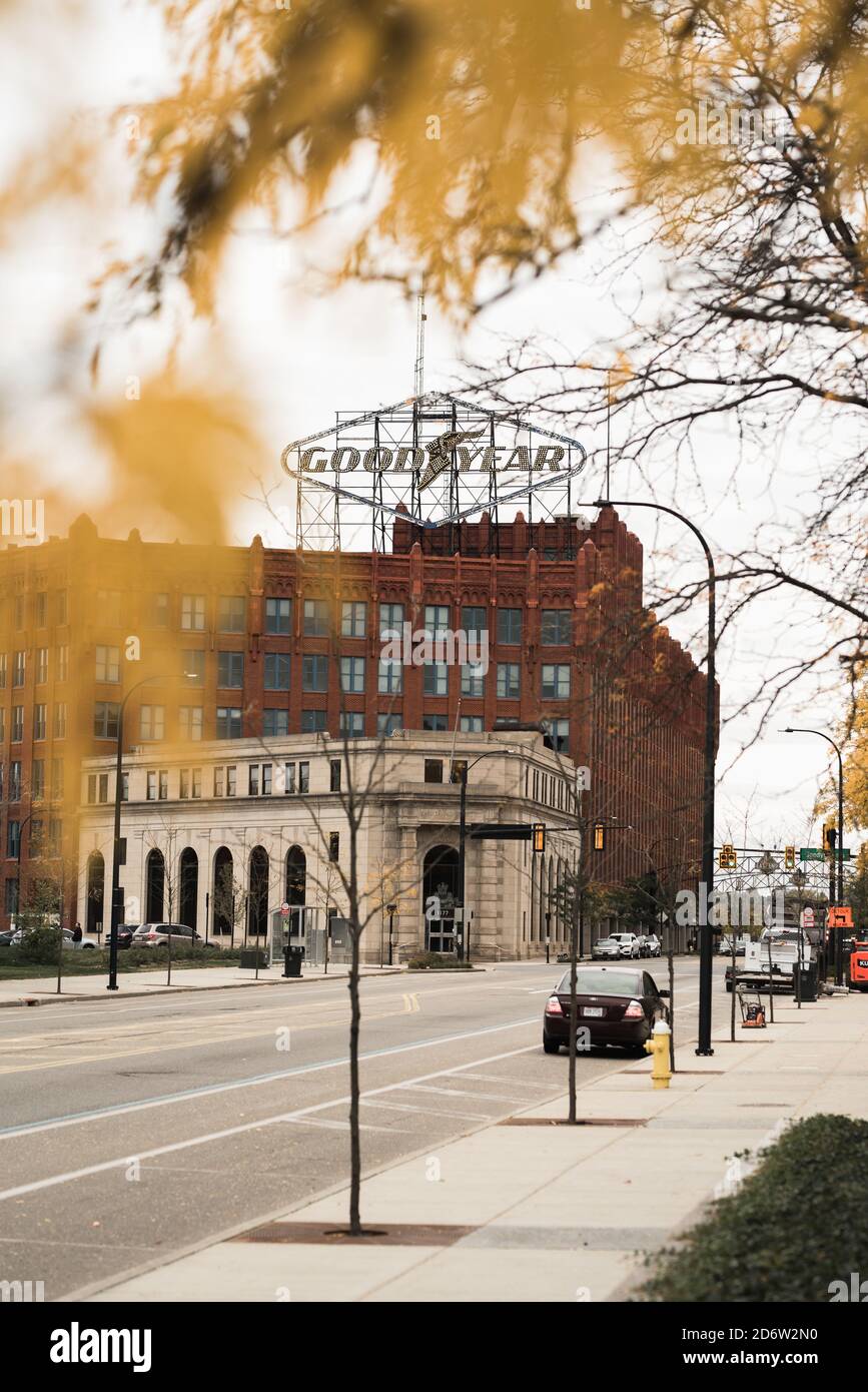 Goodyear world headquarters sign in akron ohio Stock Photo Alamy