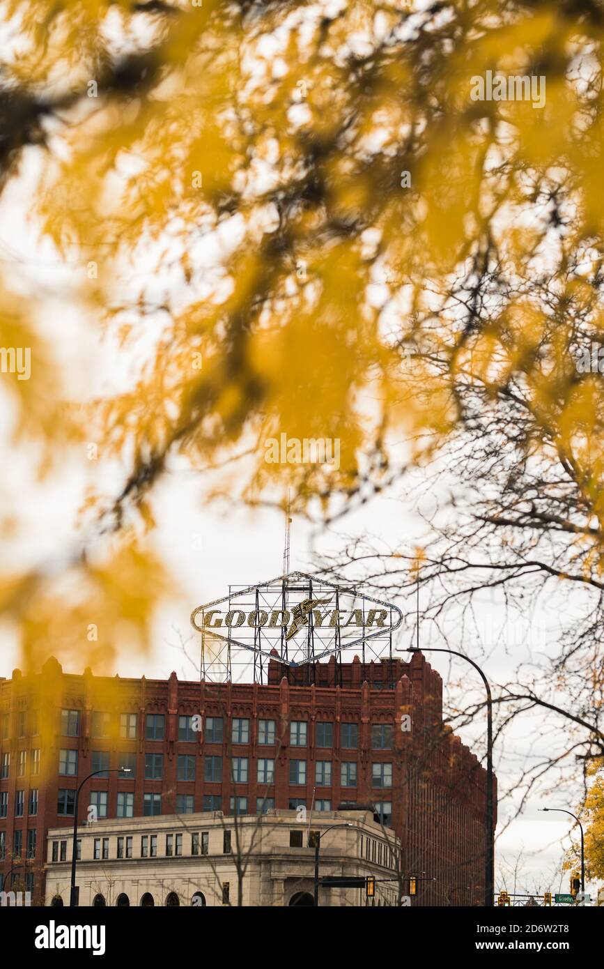 Goodyear world headquarters sign in akron ohio Stock Photo Alamy