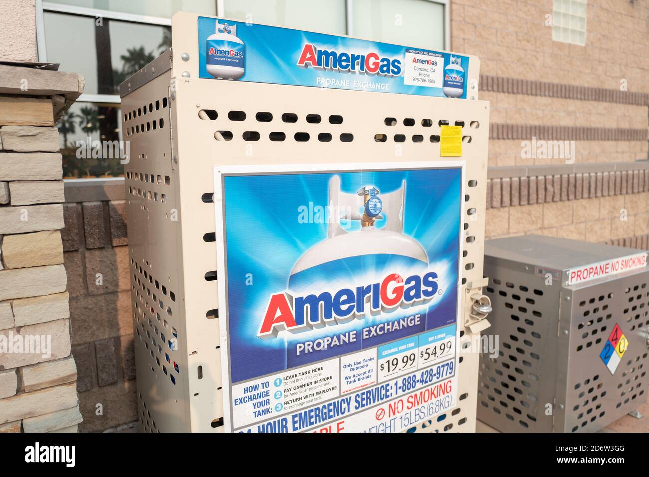 AmeriGas propane tank exchange station, San Ramon, California, September 12, 2020. () Stock Photo