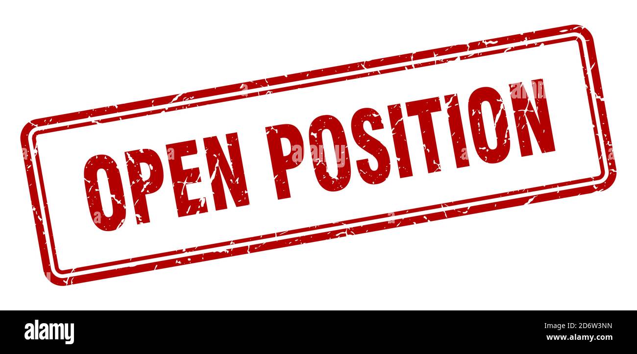 open position stamp. square grunge sign isolated on white background ...