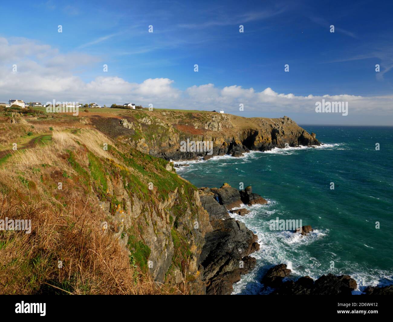 A sunny November day at Housel Cove, The Lizard. Stock Photo