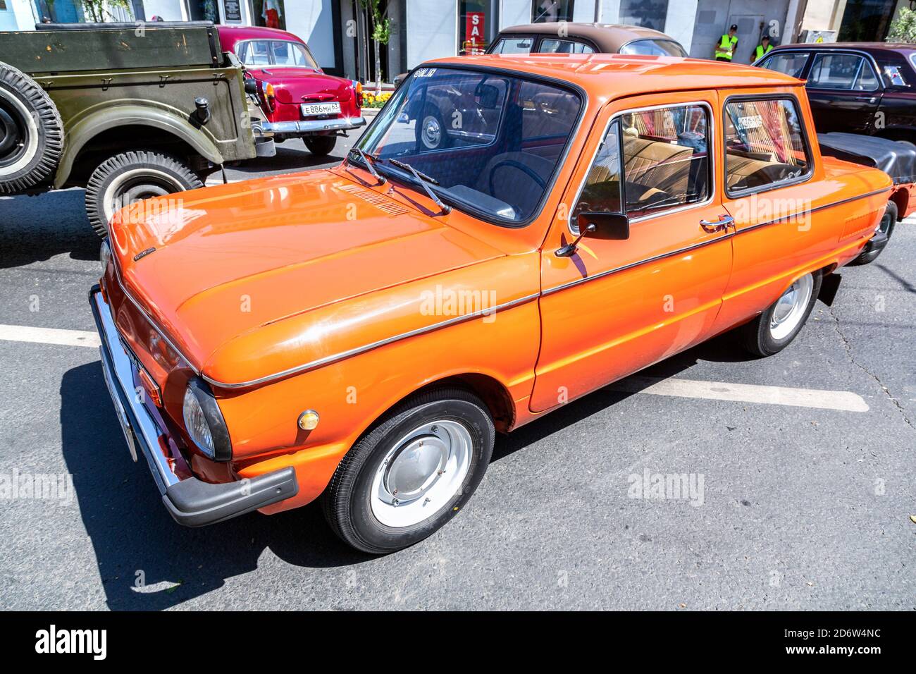 Samara, Russia - June 12, 2019: Vintage Soviet automobile ZAZ-968M parked up at the city street Stock Photo