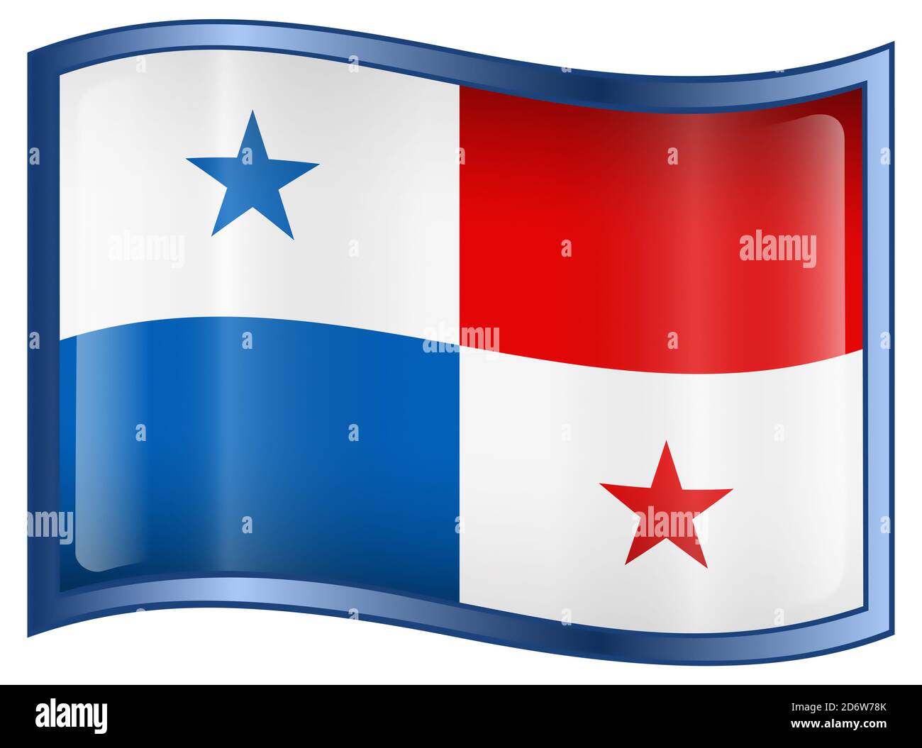 Panama Flag icon, isolated on white background. Stock Photo