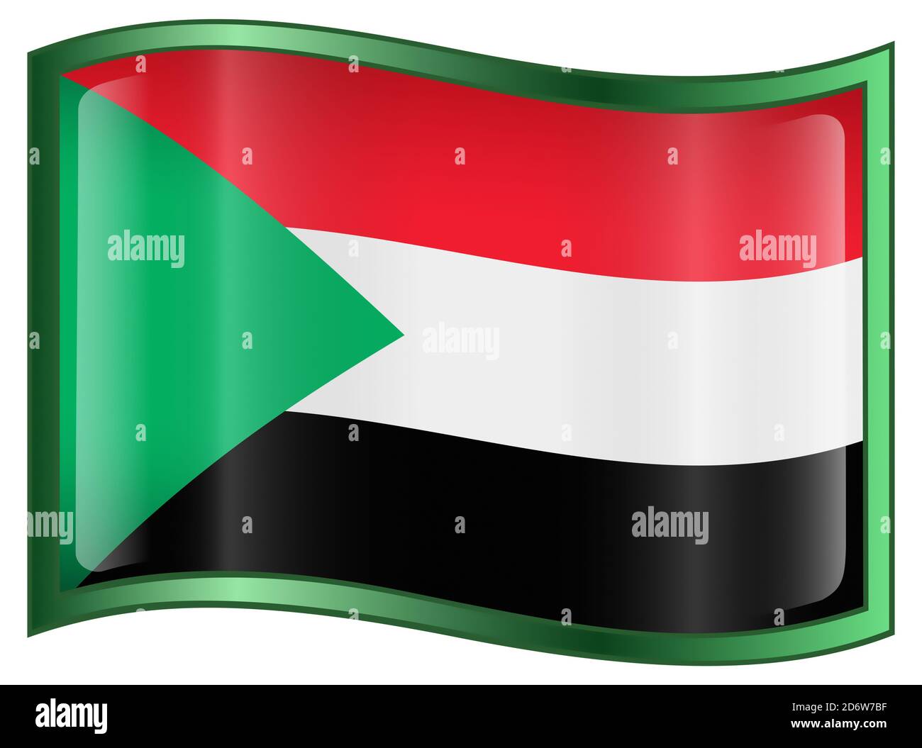 Sudan Flag Icon Stock Photo - Alamy