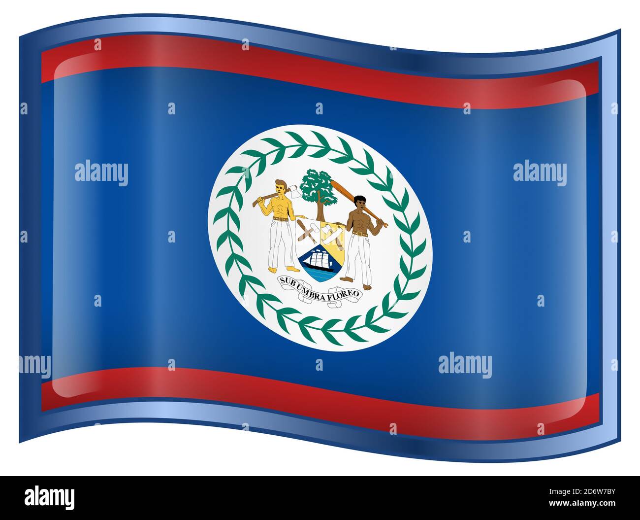 Belize Flag Icon. Stock Photo