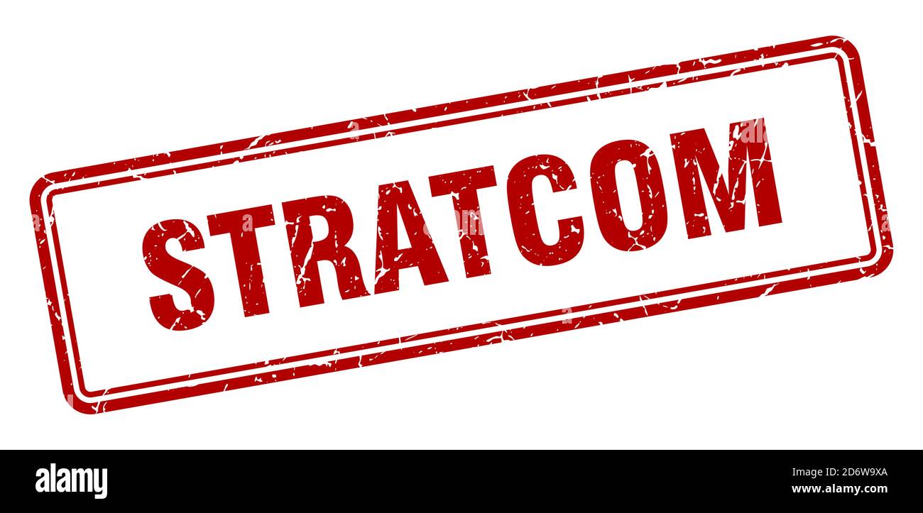 stratcom stamp. square grunge sign isolated on white background Stock ...