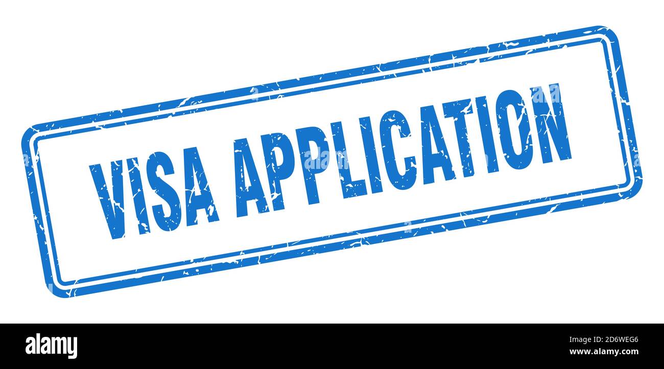 visa application stamp. square grunge sign isolated on white background ...
