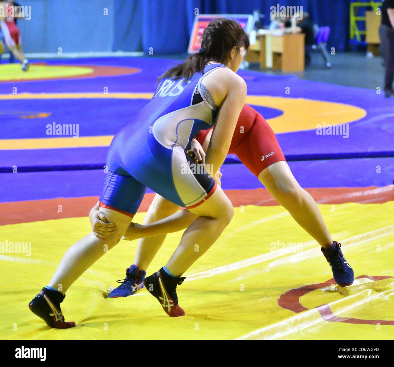 Orenburg, Russia - October 25-26, 2017: Girls compete in sports wrestling  at the All-Russian tournament for the prizes of the Governor of Orenburg  Reg Stock Photo - Alamy