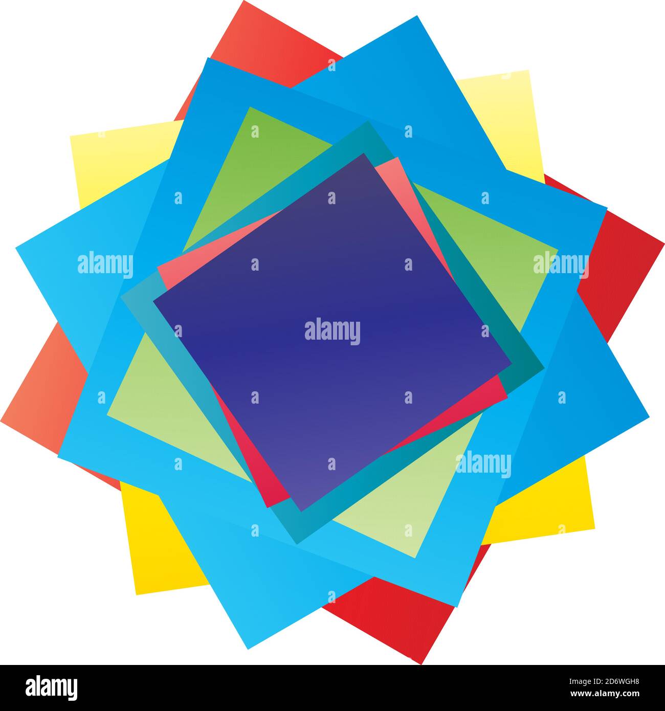 Random rotated overlapping chaotic Squares vector illustration ...
