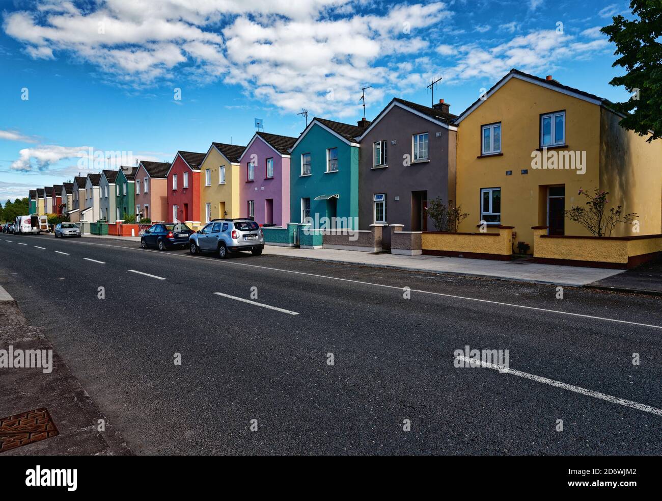 A row of colorful houses, Co.Cork, Ireland Stock Photo