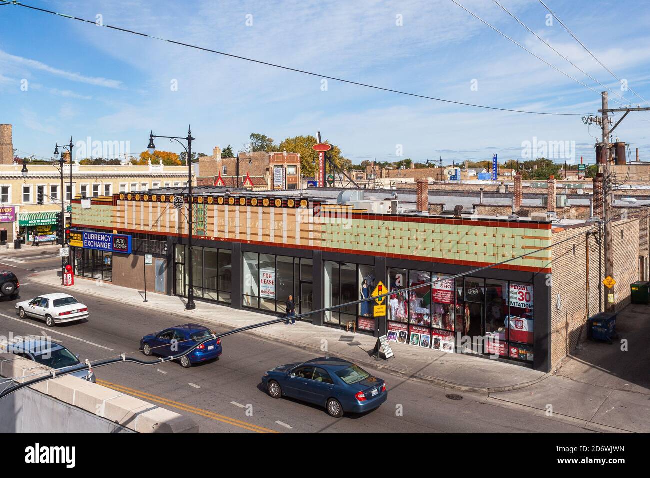 Buildings in the Belmont Central shopping district Stock Photo Alamy