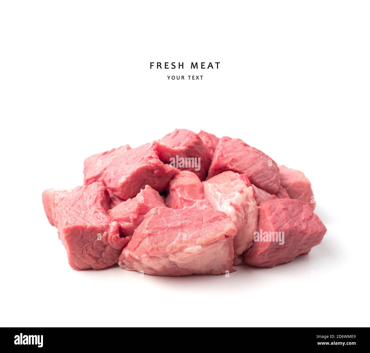 Meat cut into large chunks on a light background Stock Photo - Alamy