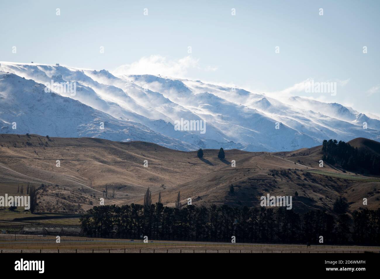 Pisa Range near Cromwell, Central Otago, South Island, New Zealand Stock Photo
