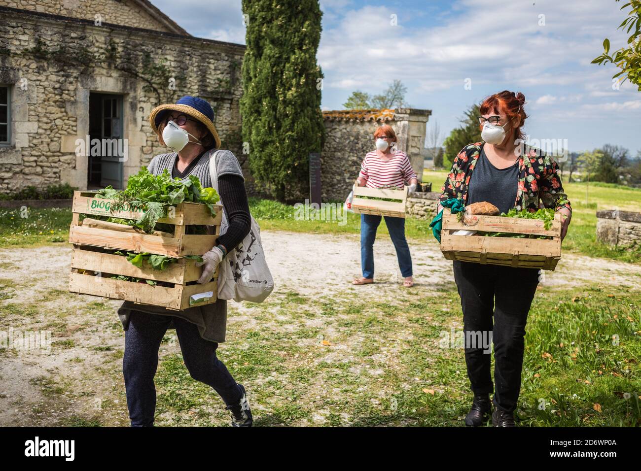 Sale of organic food on the farm during the 2019-nCoV epidemic, Dordogne, France. Stock Photo