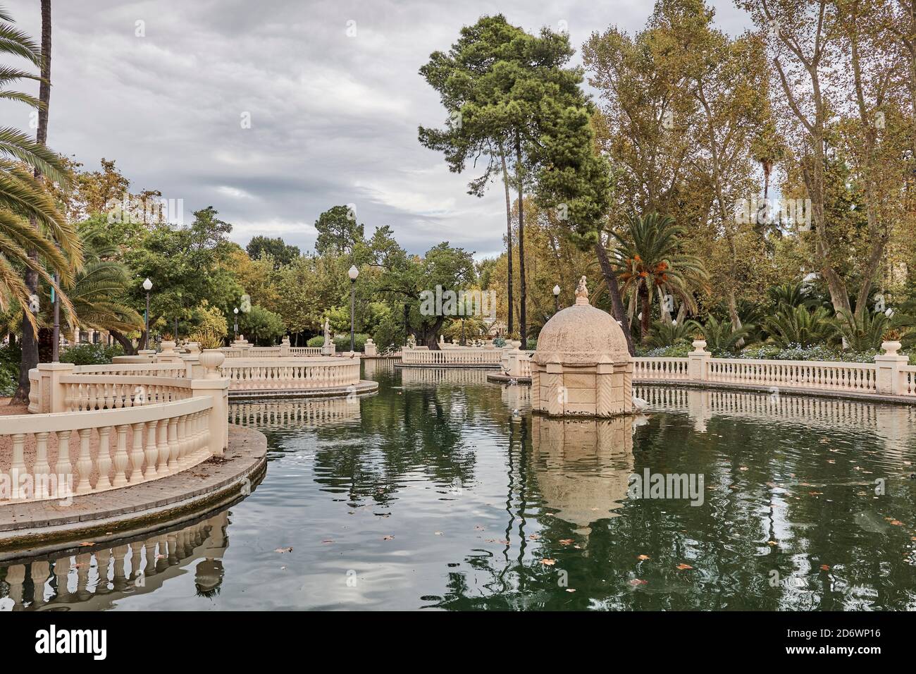 Parque Ribalta Lake in Ribalta park in the city of Castellon de la Plana, Spain ...