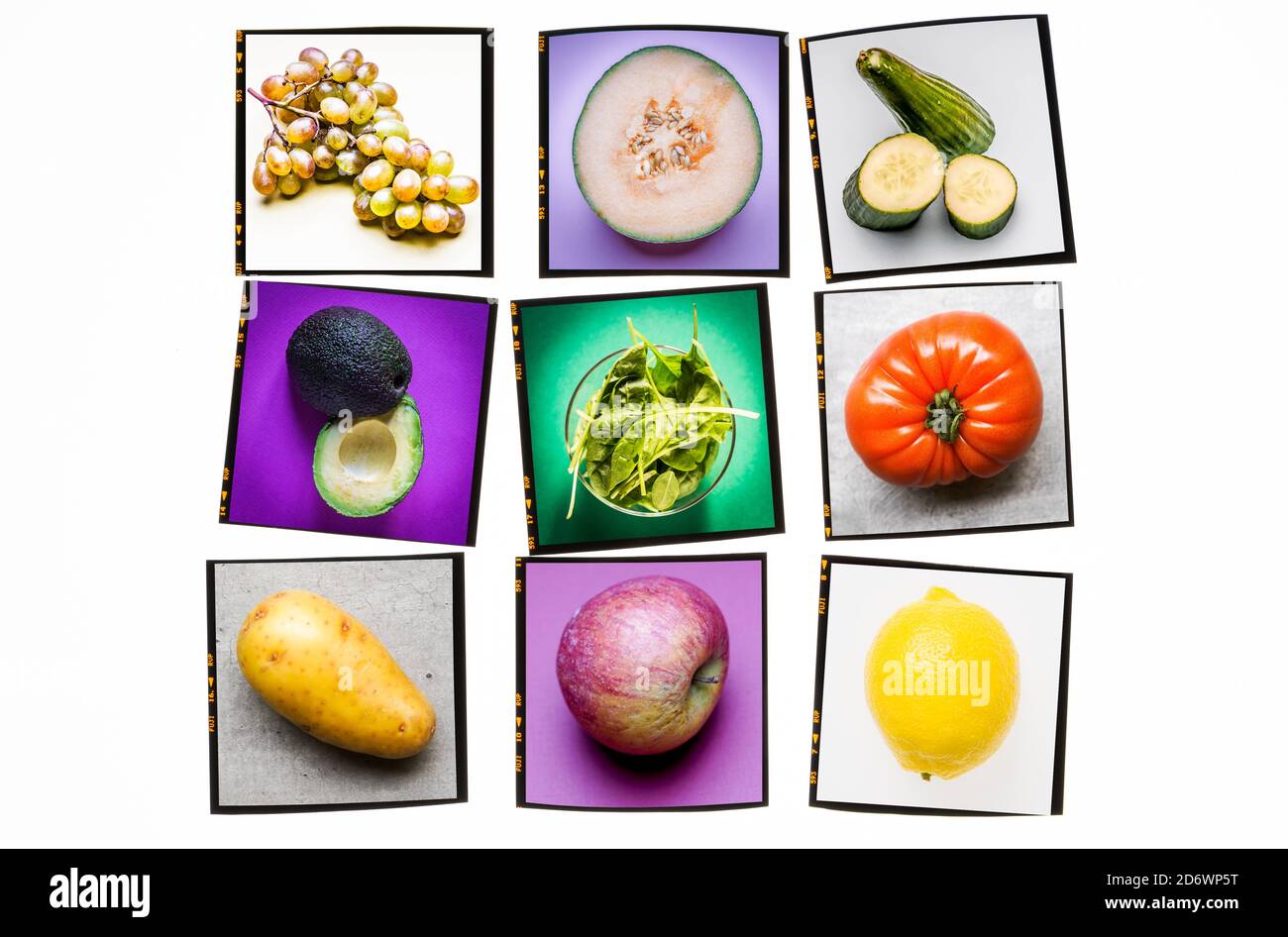 Assortment of fruits and vegetables. Stock Photo