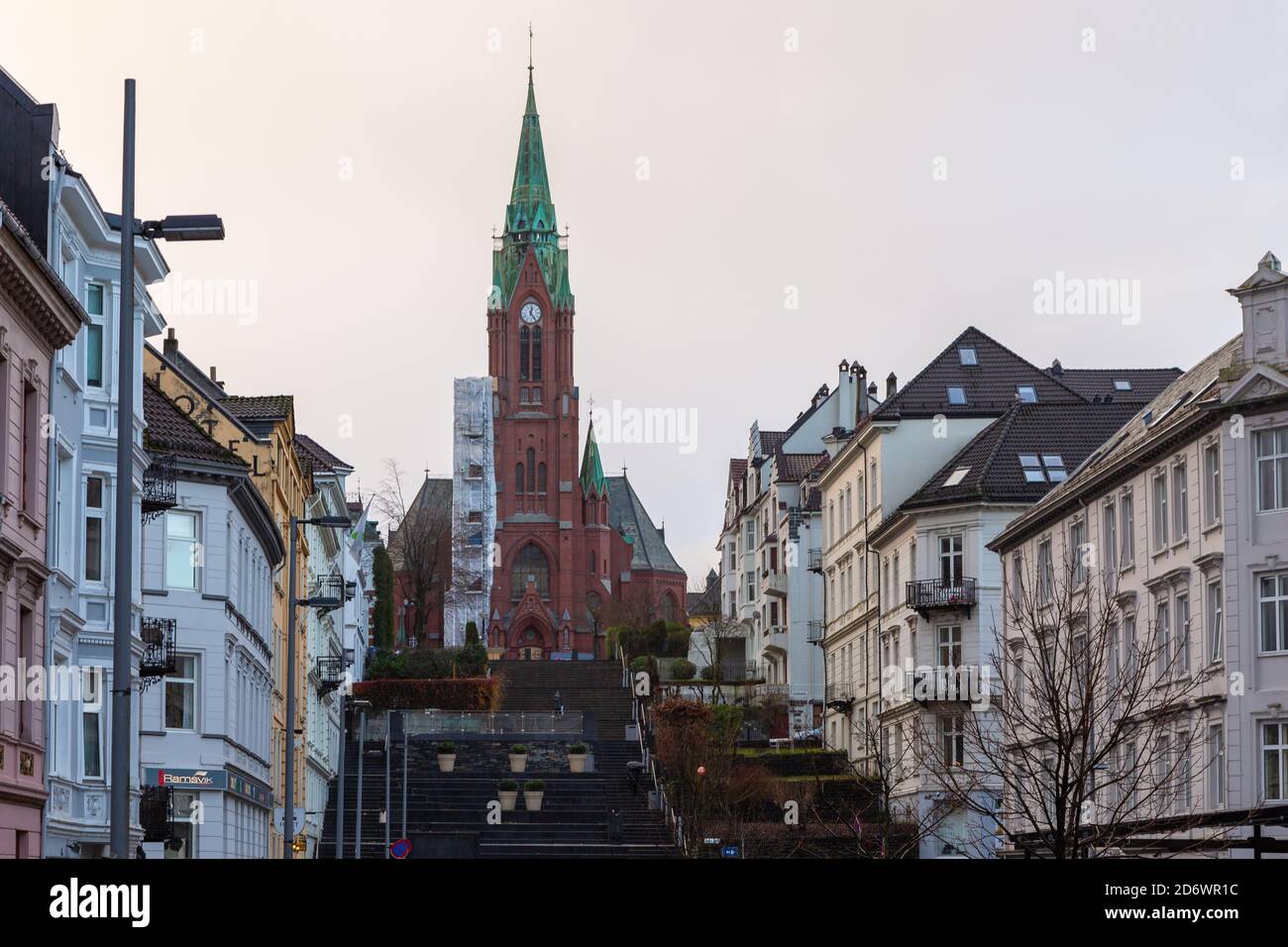 Bergen, Norway- 12 December 2015: Johanneskirken, Saint John Church located in the Sydnes area of the city of Bergen. Stock Photo