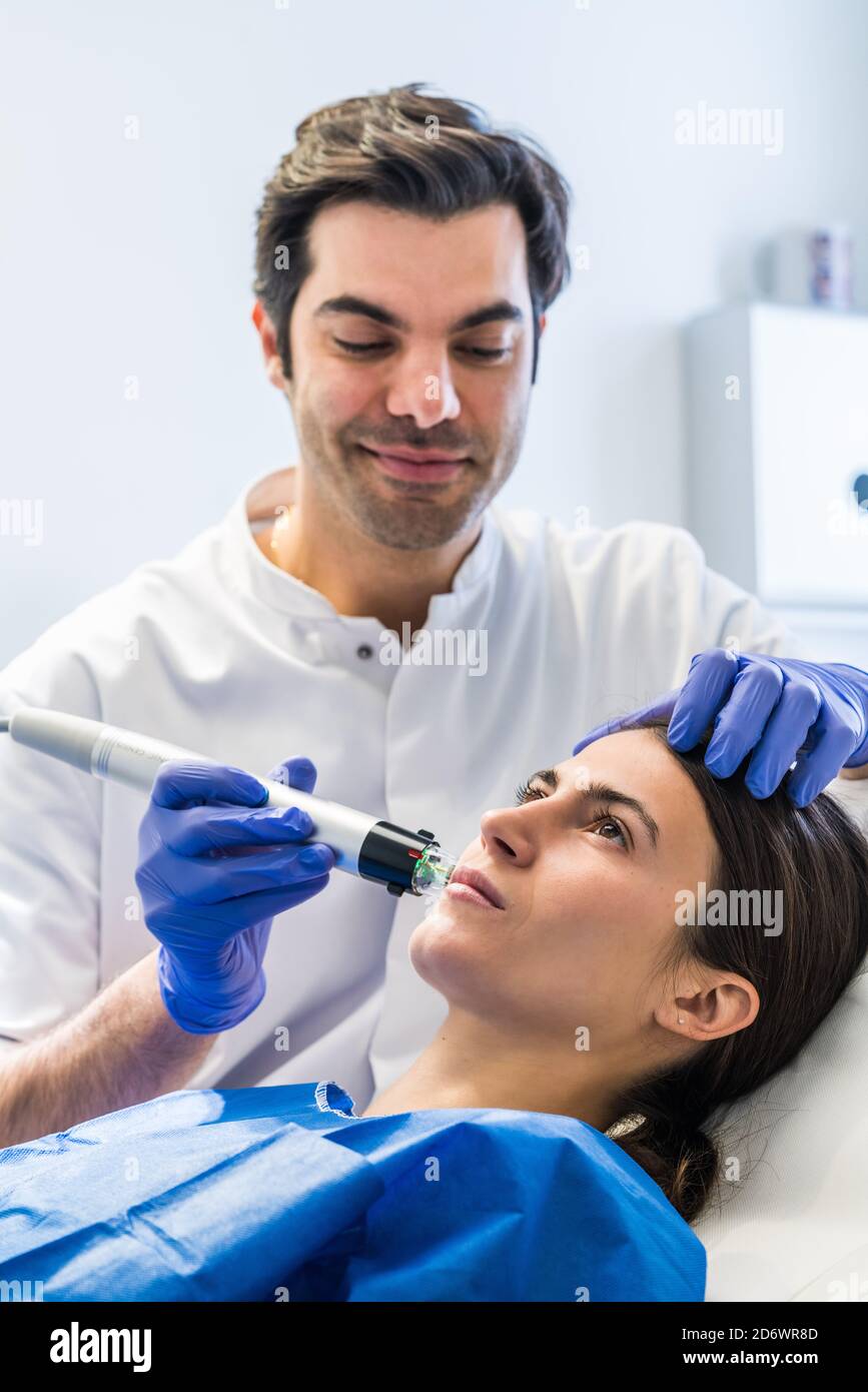 View of Precision and high intensity radiofrequency treatment, used to reduce ...