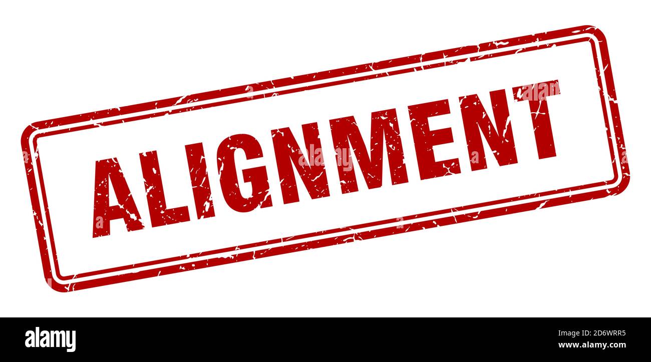 alignment stamp. square grunge sign isolated on white background Stock ...