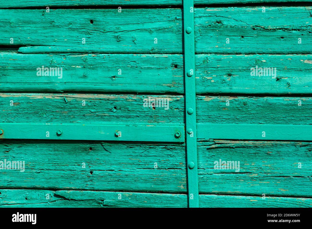turquoise wood old plank texture background Stock Photo